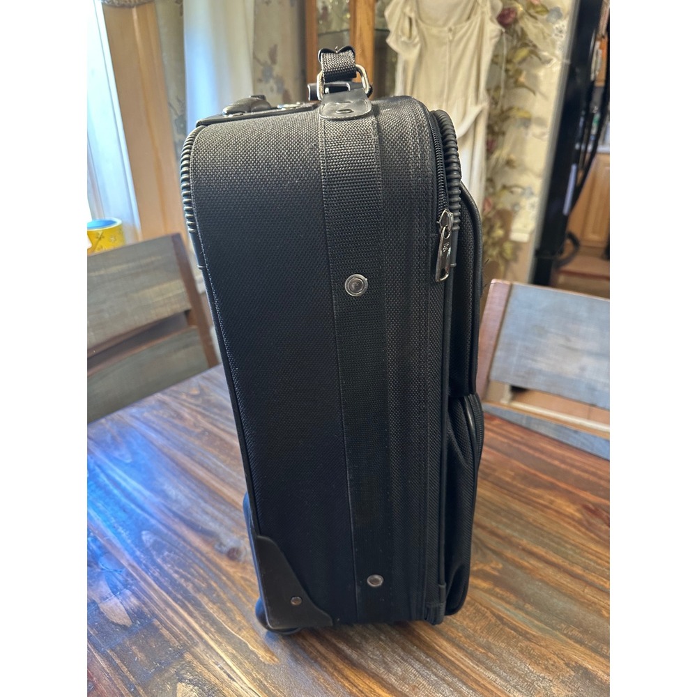 American Tourister Black Ballistic Nylon Rolling Carry On Luggage Upright Bag - Picture 8 of 14
